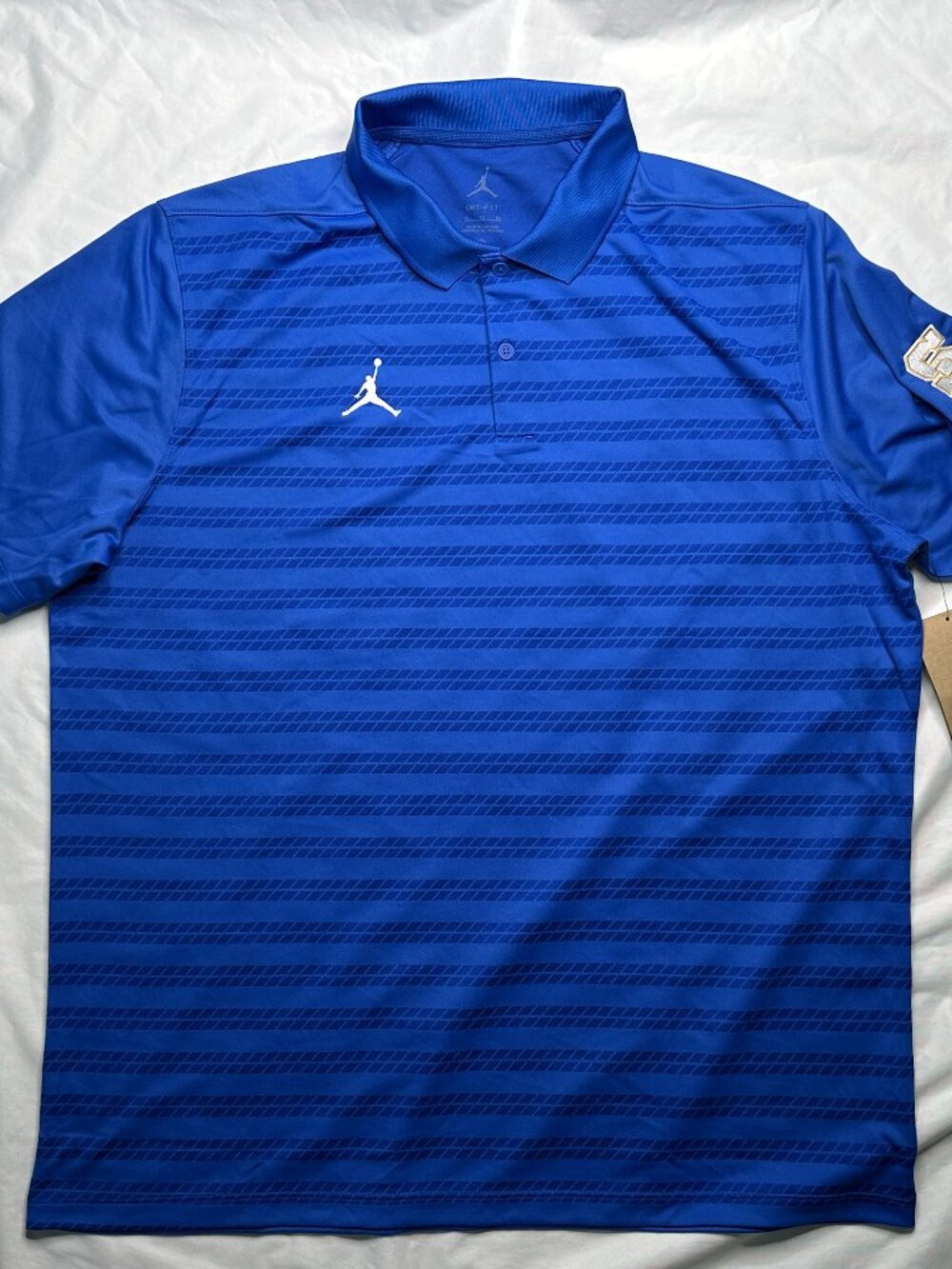 Nike Air Jordan Jumpman Polo Shirt Men's XL Blue Striped Football FN6924-657